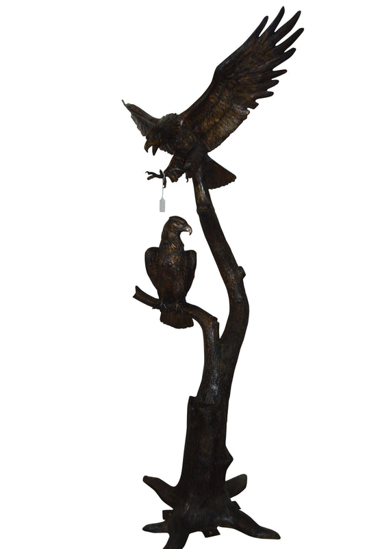 Two Eagles on a Tree -  Size: 47"L x 30"W x 94"H.