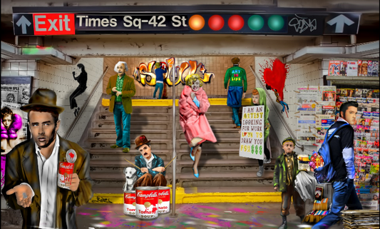 Underground Art Painting by Marc Rudinsky - Acrylic -  Size: 40"L x 60"W x 2"H.