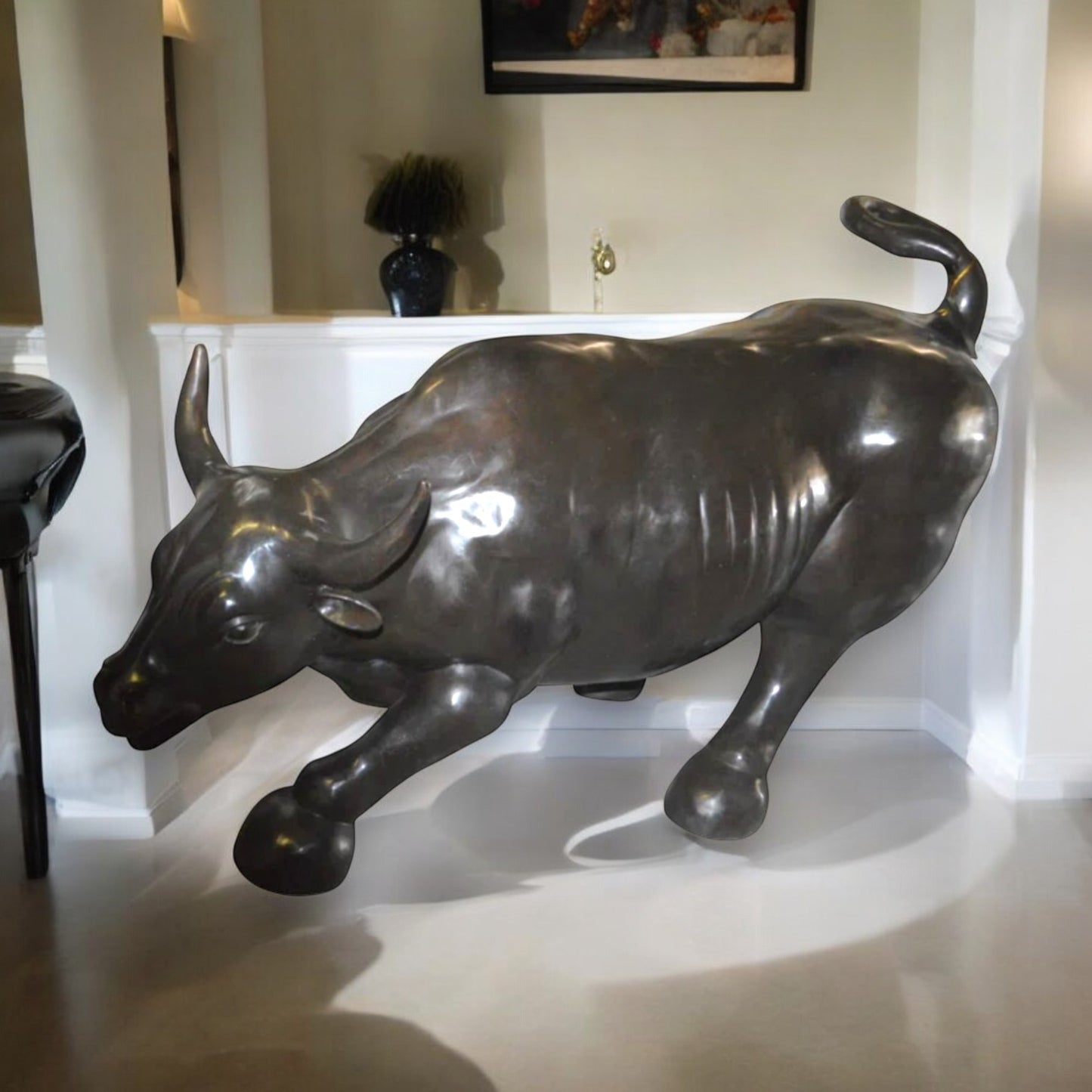 Wall street Bull - large Bronze Statue -  Size: 22"L x 50"W x 33"H.