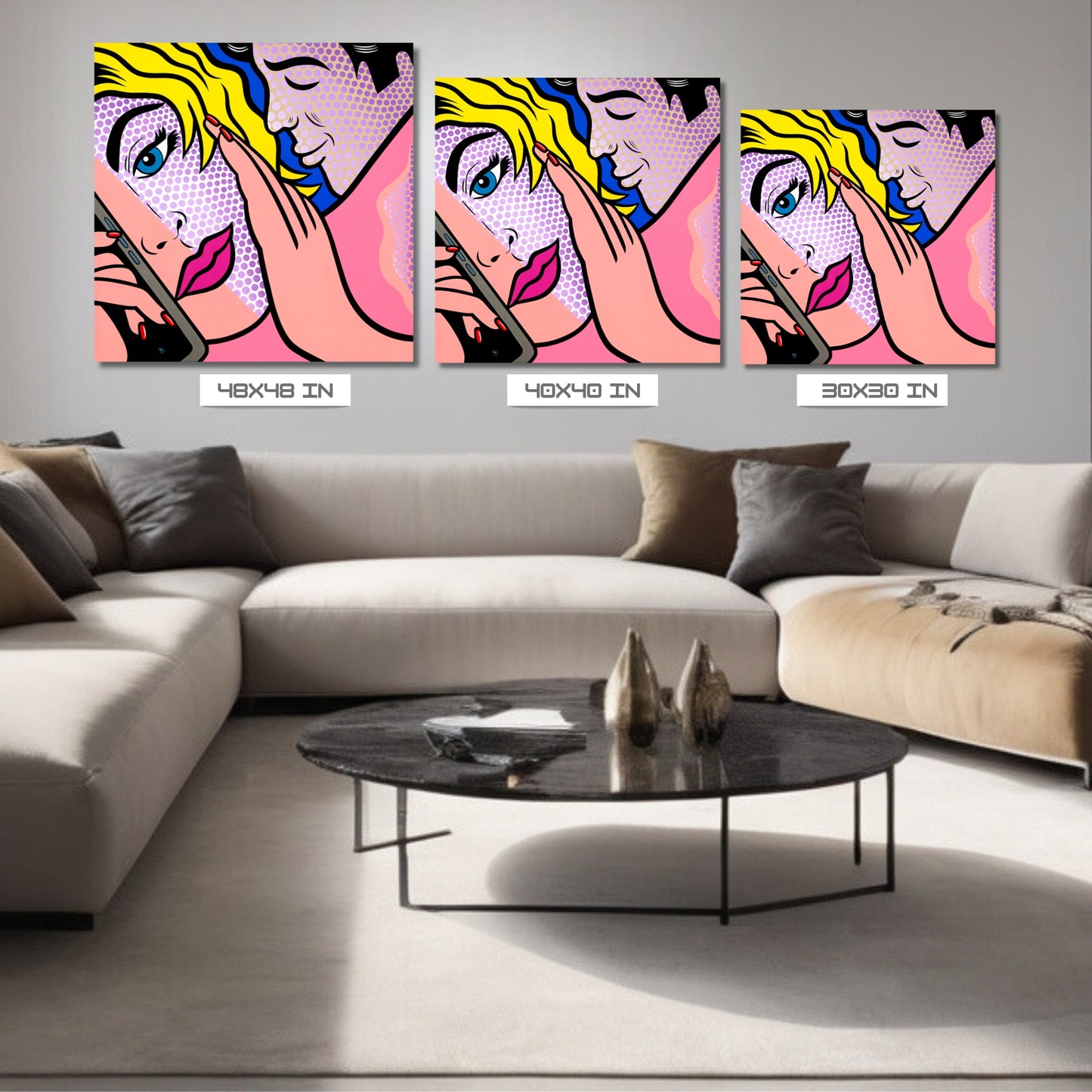 Whisper, Acrylic Painting, Stretched Canvas, Wall Art by Jozza 48" x 48" x 1"