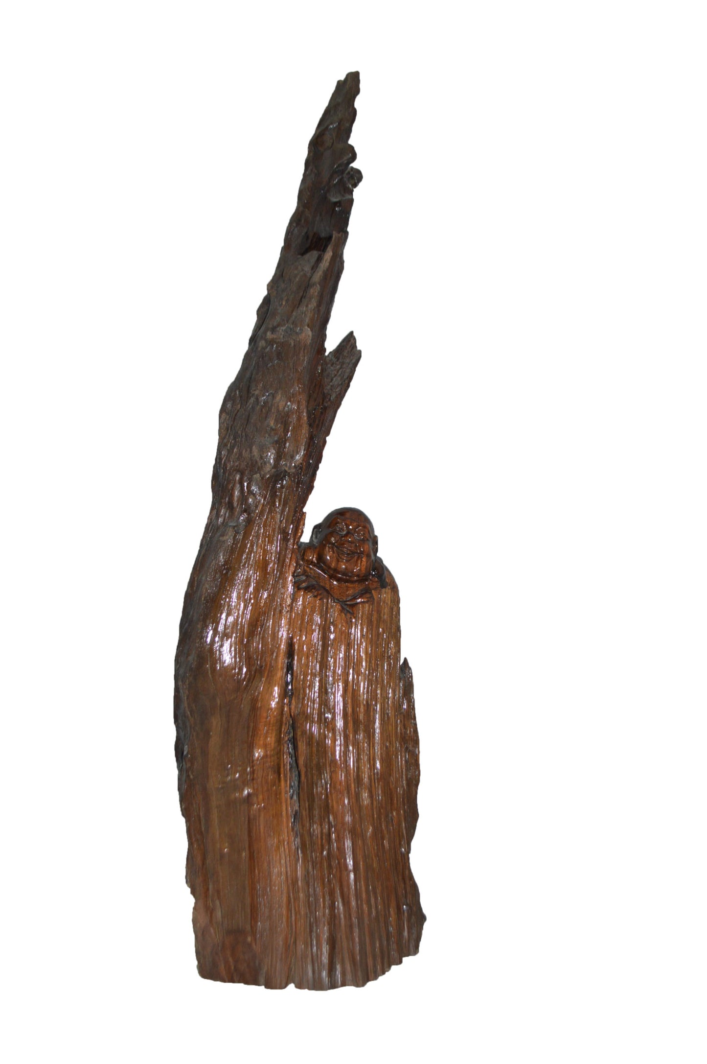 Wood Carved Buddha CC4 - Size: 15"L x 10"W x 45"H.
