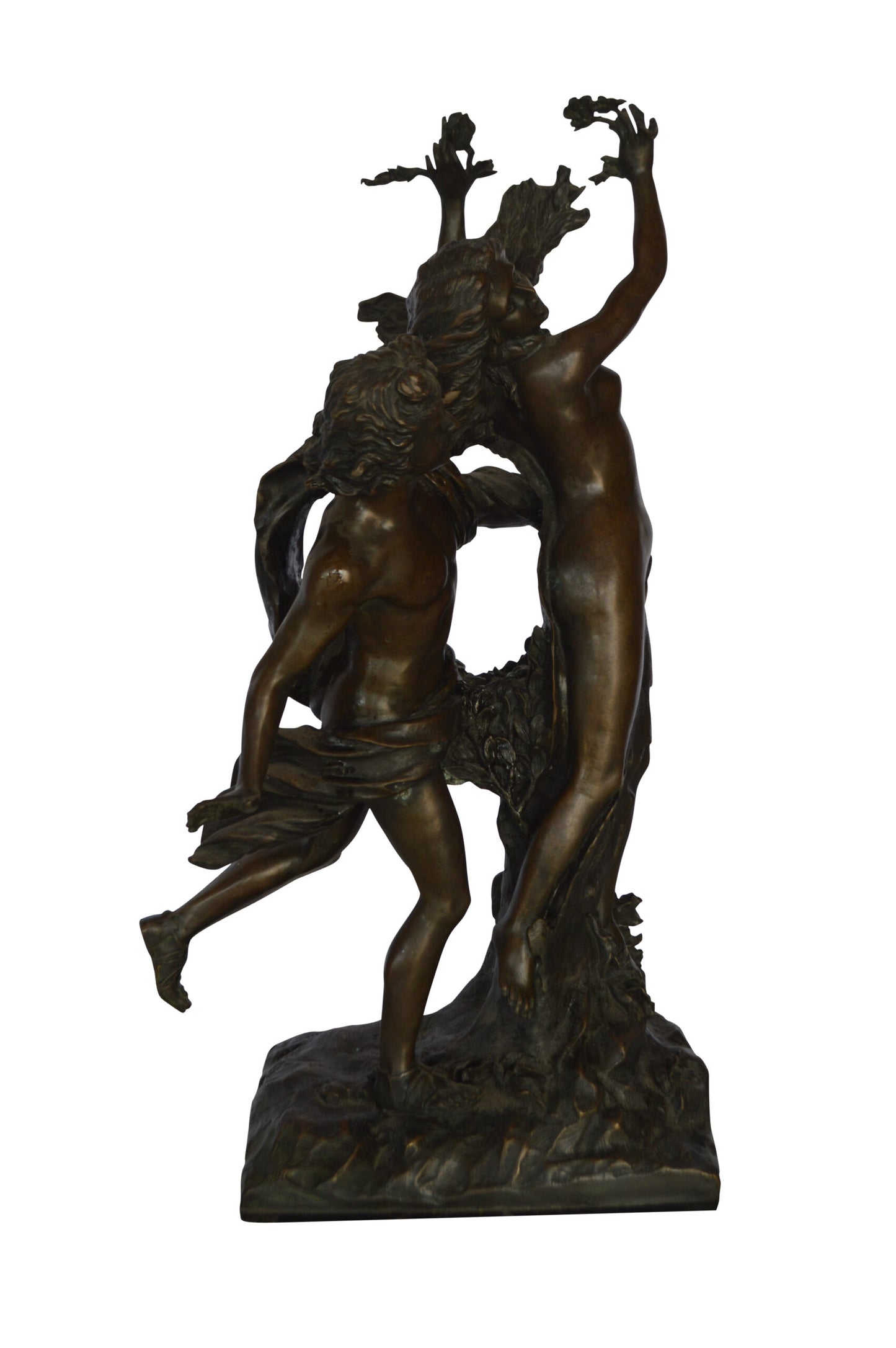 Young Lovers Bronze Statue Art Nude - Size: 13"L x 10"W x 22"H.