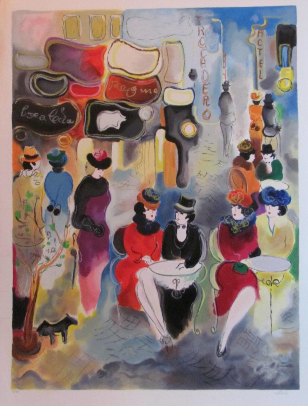 Boea Cafe serigraph by Zule Moskowitz - Size: 31"L x 23"W