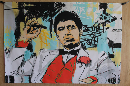 Giant Al Pacino in Scarface Graffiti Art Unframed Canvas 52 x 75