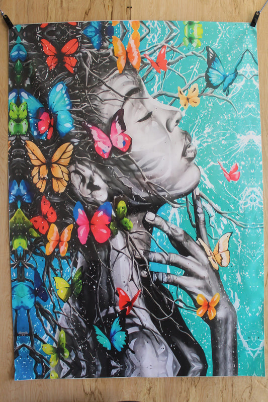 Giant Graceful Butterfly Woman Unframed Canvas 52 x 74