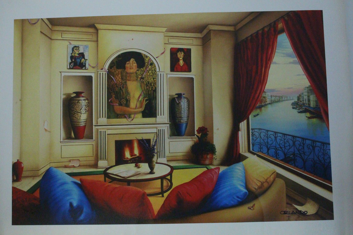 Orlando Quevedo Giclée "A View From My Room" Painting - Size: 21"L x 13.5"W