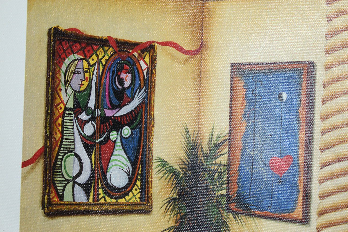 Orlando Quevedo Giclée - The Kiss -medium Painting - Size: 30"L x 20.5"W