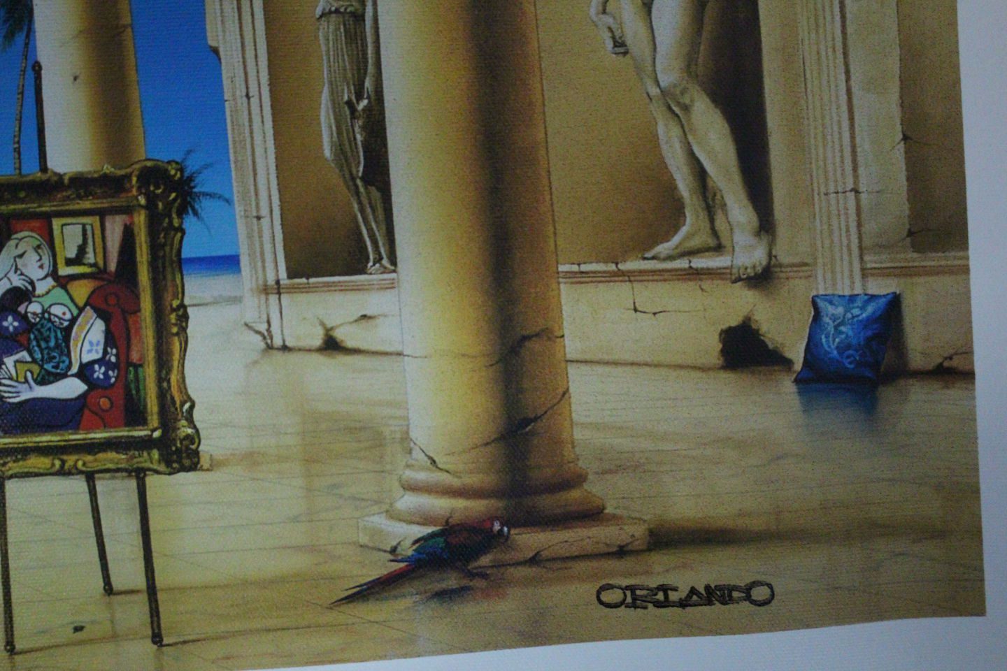 Orlando Quevedo Giclée "Ancient Times" Medium Painting - Size: 30"L x 20.5"W