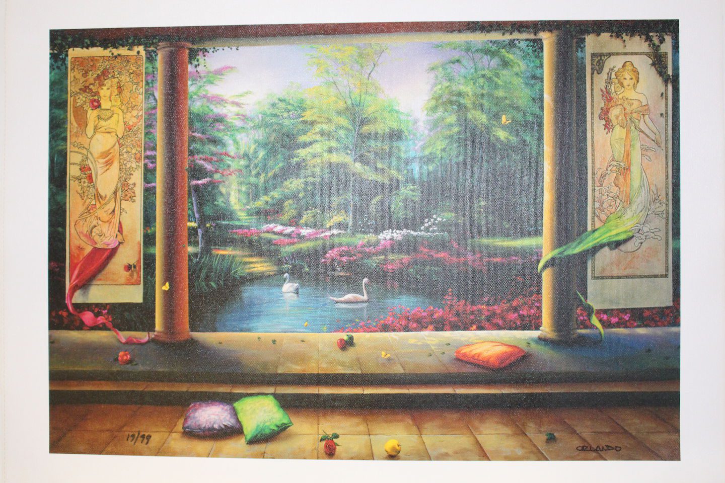Orlando Quevedo Giclée "Paradise" Painting - Size: 21"L x 13.5"W