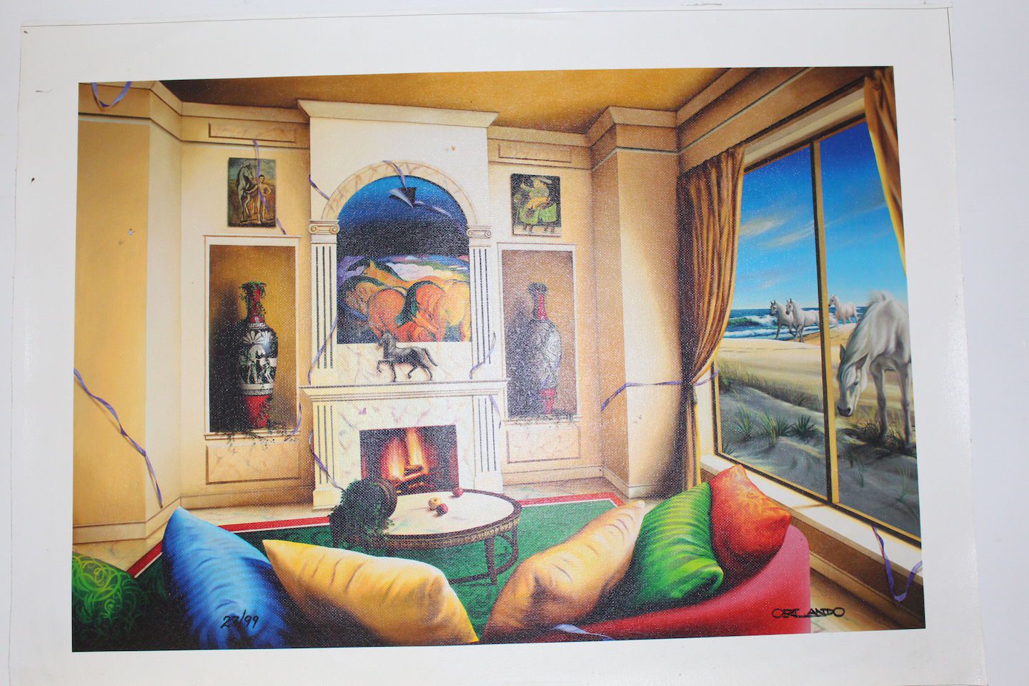 Orlando Quevedo Giclée - Morning Glory Painting - Size: 21"L x 13.5"W