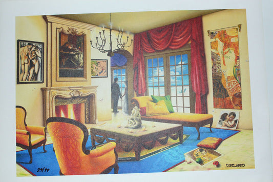 Orlando Quevedo Giclée - Love Story Painting - Size: 21"L x 13.5"W