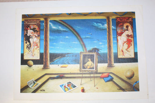 Orlando Quevedo Giclée - Rainbow Sky Painting - Size: 21"L x 13.5"W