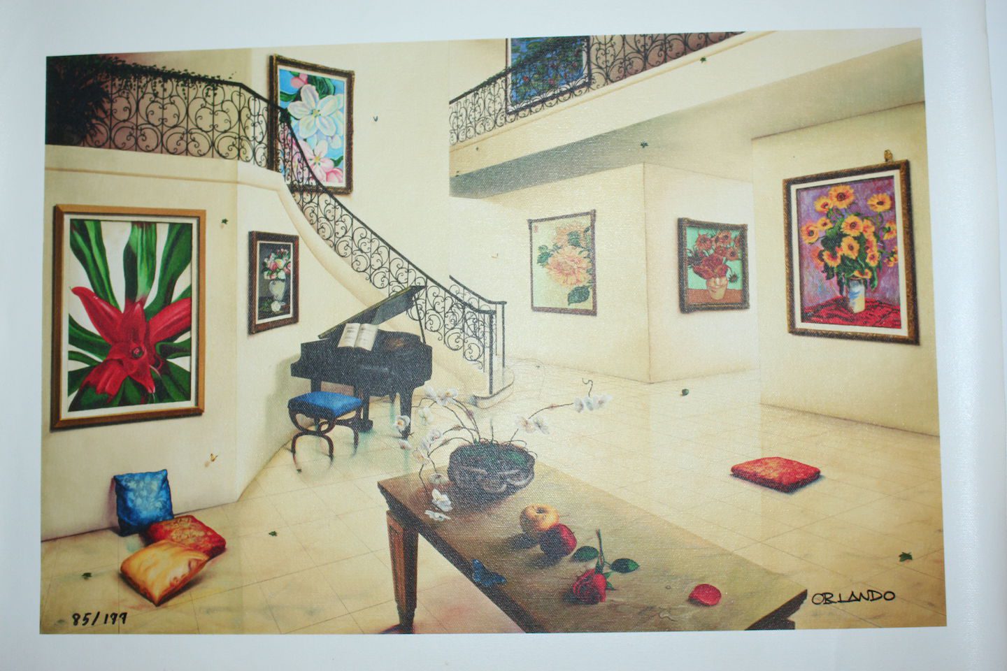 Orlando Quevedo Giclée "Day of Love IV" Painting - Size: 21"L x 13.5"W
