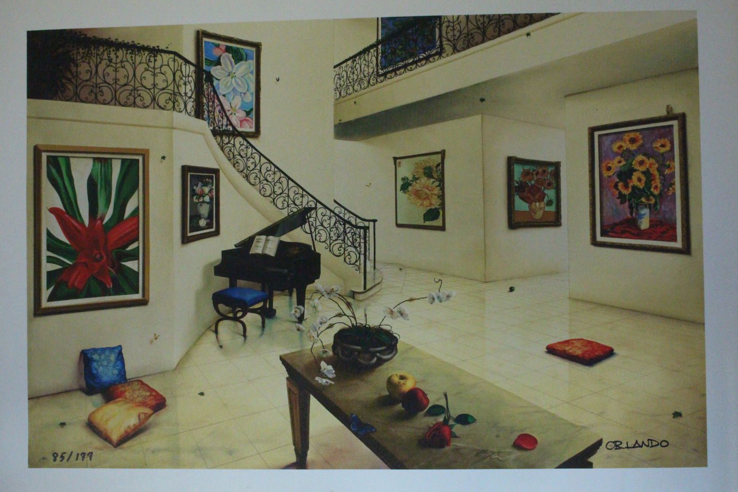 Orlando Quevedo Giclée "Day of Love IV" Painting - Size: 21"L x 13.5"W