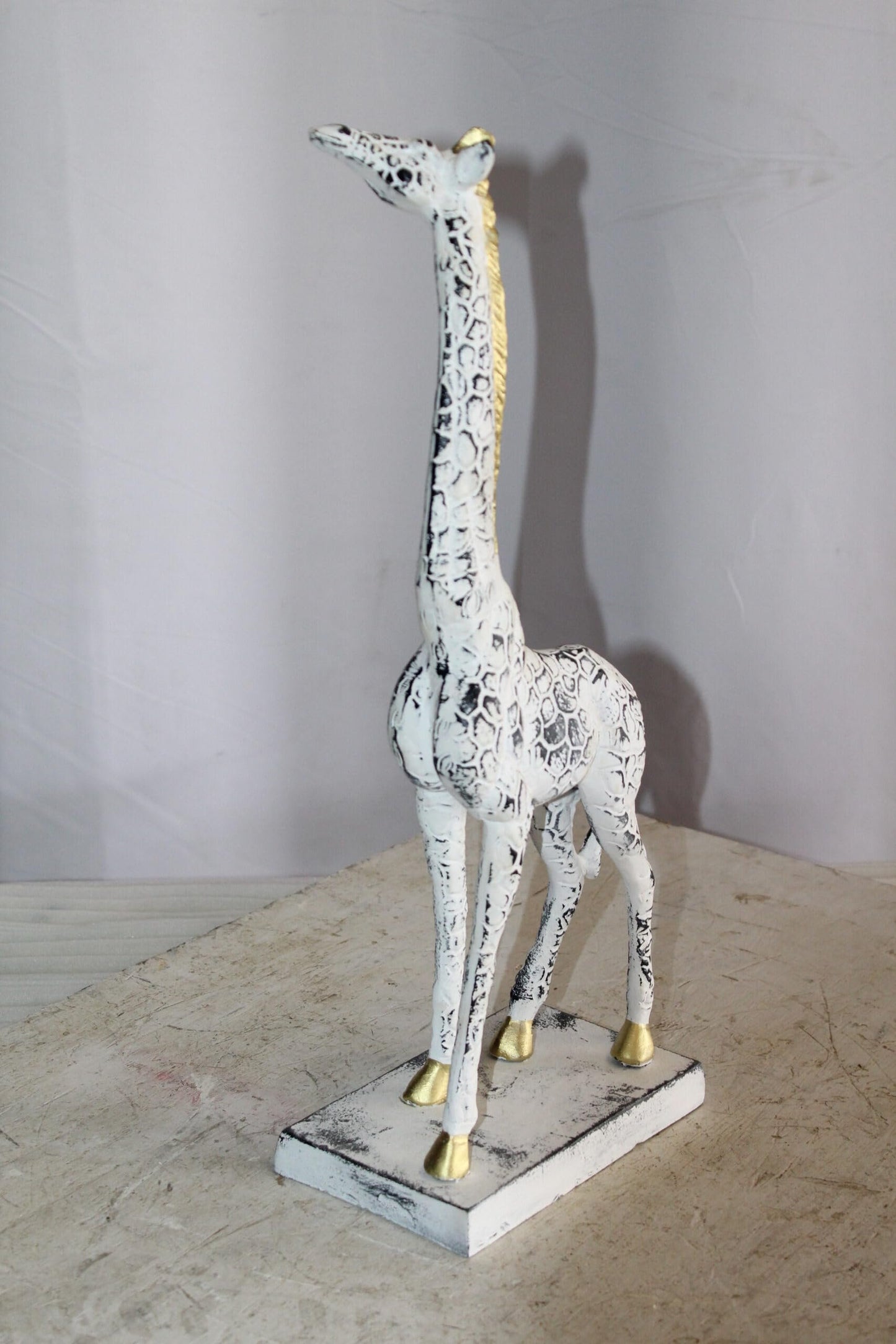 Aluminum Giraffe Sculpture Graceful Elegance in Tall Form 8" x 4" x 18"H