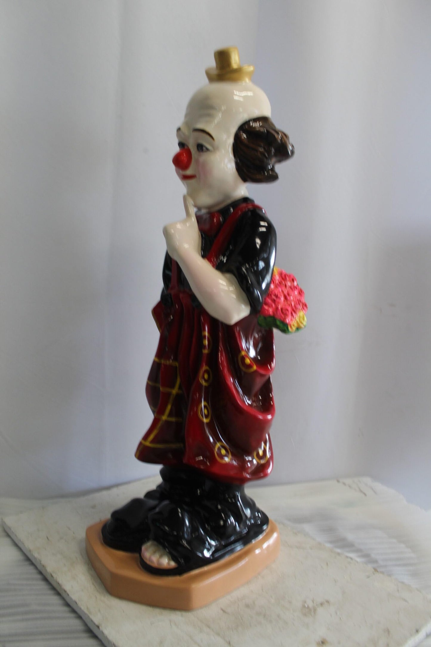 Fiberglass Clown Statue, Big Top Charm for Your Space 14" x 16" x 40"H