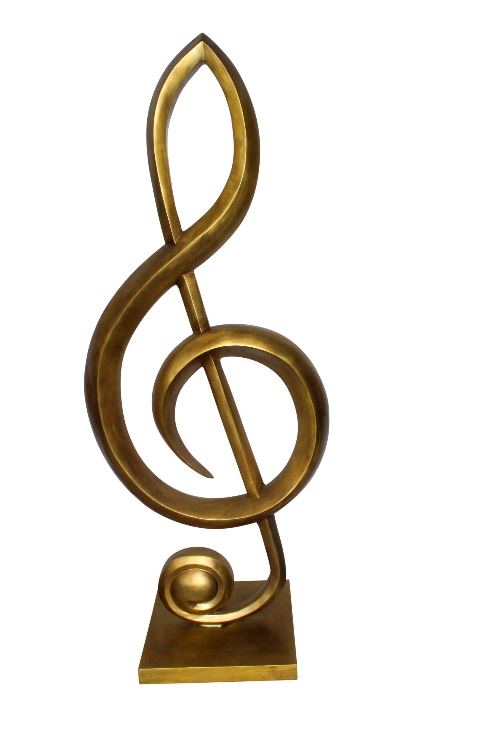 Treble Clef Music Note Giant Bronze Statue Gold Finish 27