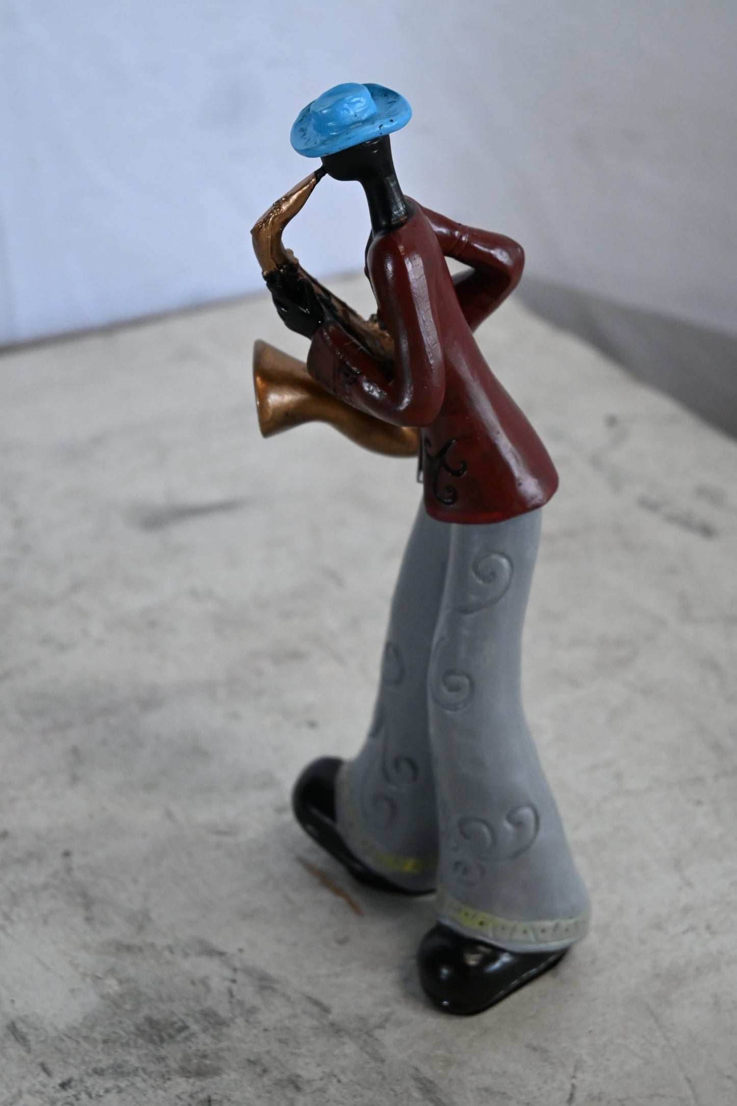 NIFAO Jazz Saxophone Player Resin Figurine Musician Statue 4"x3"x10"H