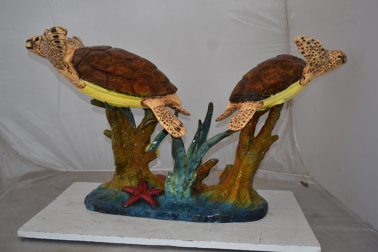 Gliding Turtles in Reef Table Top Bronze Statue Size: 18" x 16" x 31"H