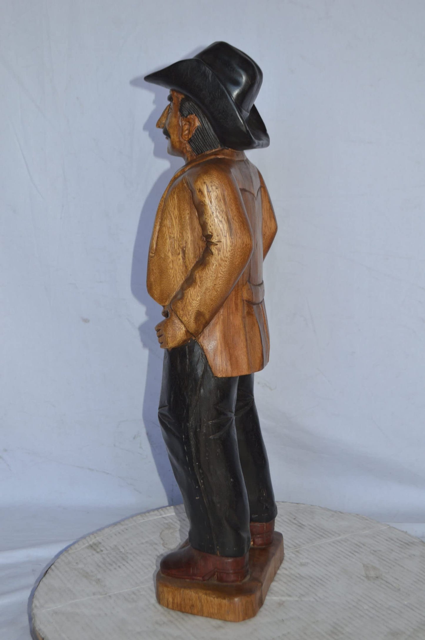 Sheriff Made of Wood Statue - Size: 6"L x 9"W x 30"H.