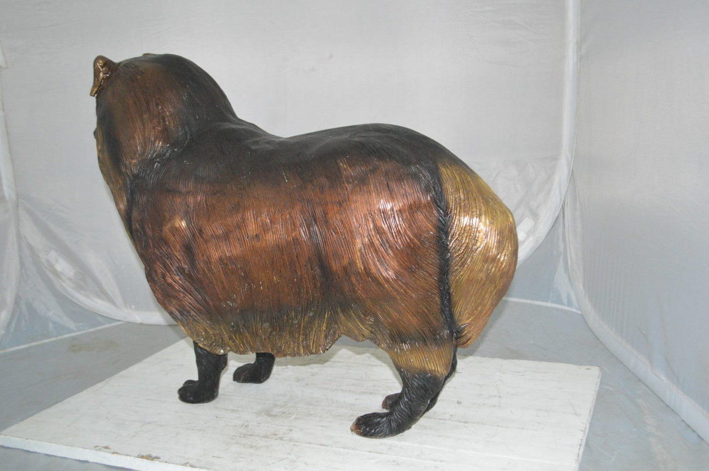 Collie Dog Bronze Statue - Size: 31"L x 9"W x 24"H.