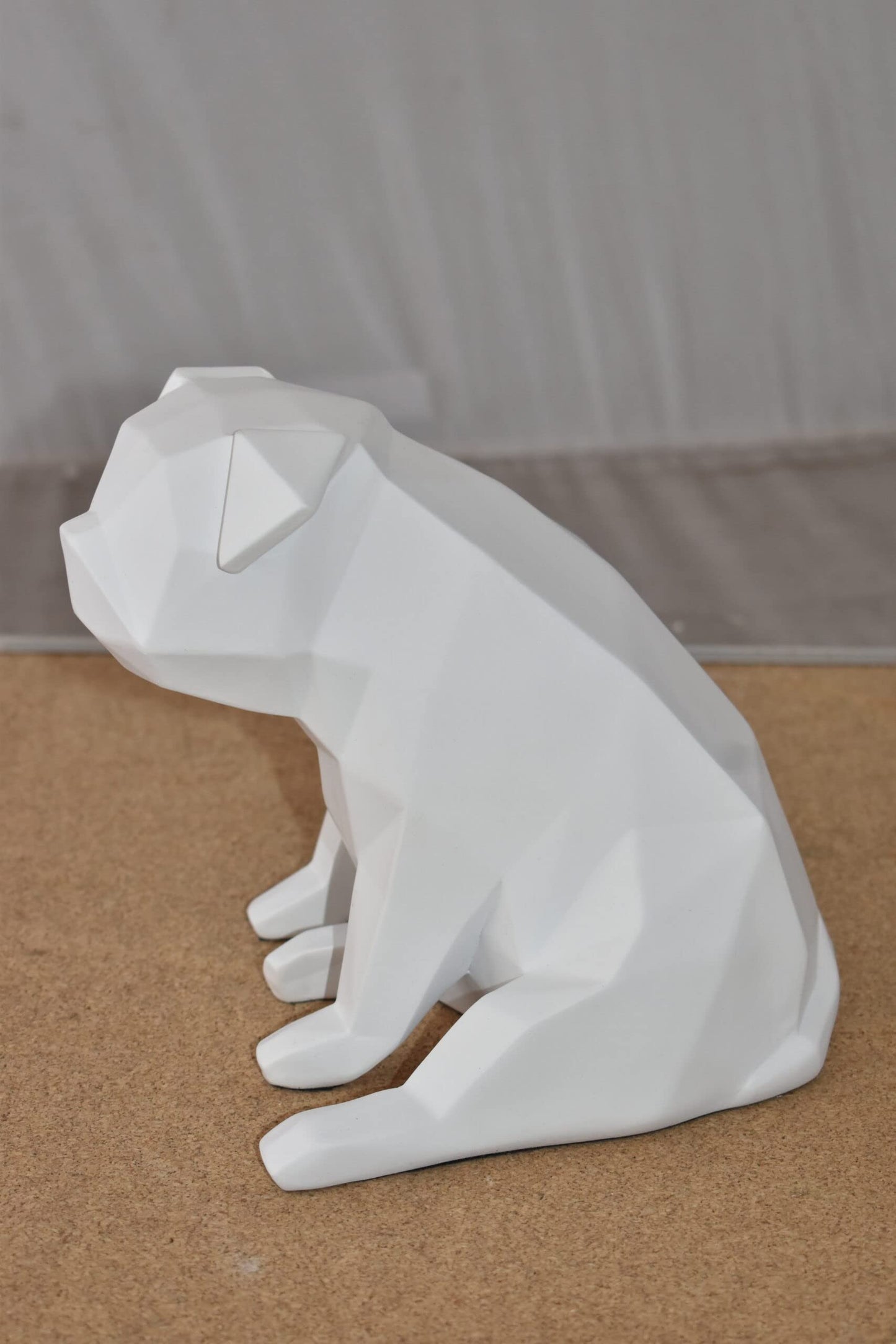 White Textiled Puppy Resin Statue Size: 9" x 6" x 7"H