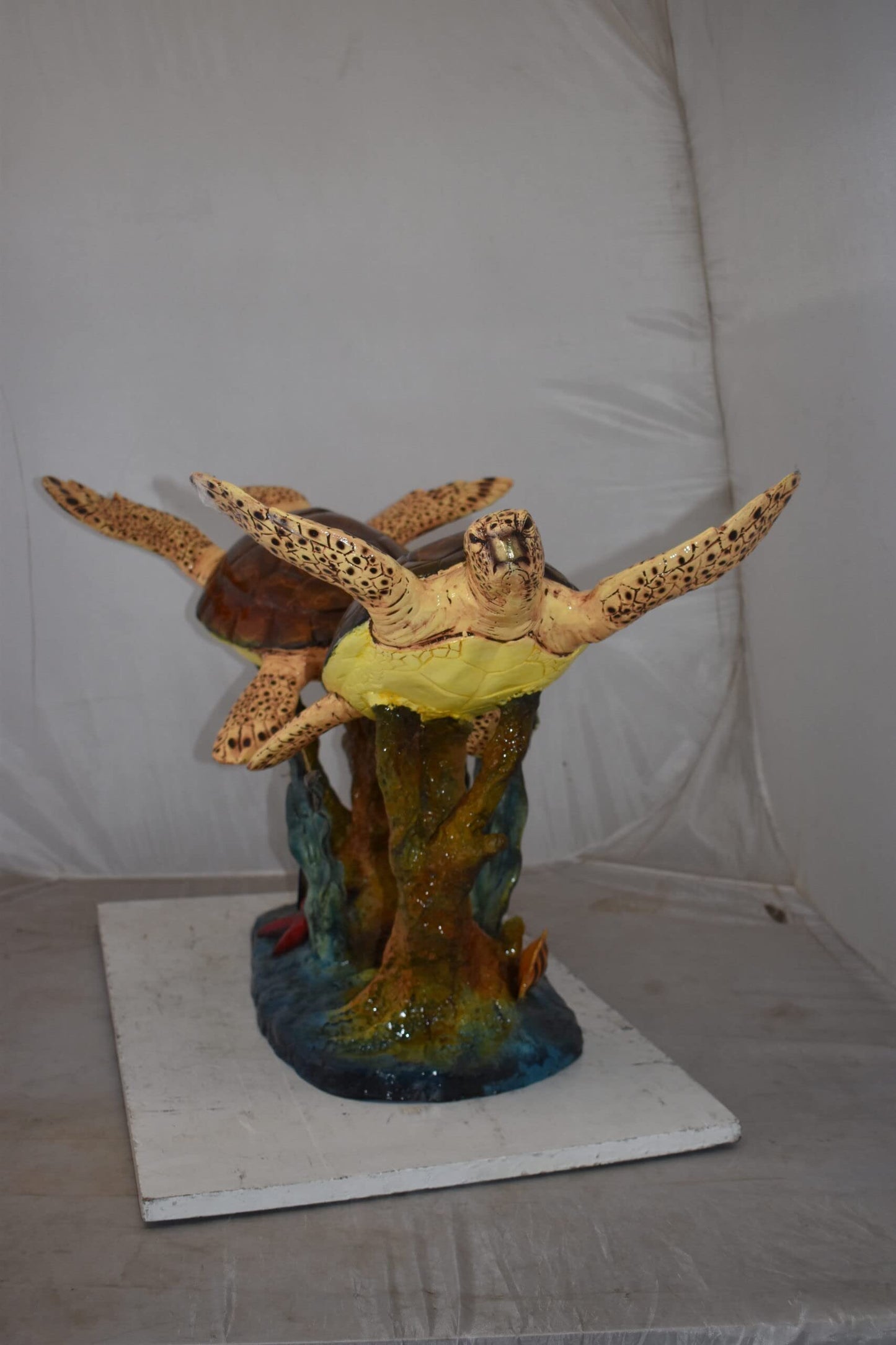 Gliding Turtles in Reef Table Top Bronze Statue Size: 18" x 16" x 31"H