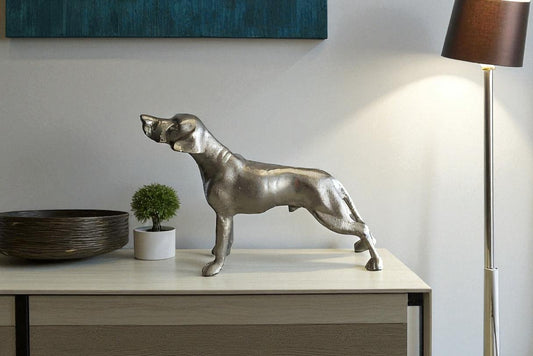 Aluminum Jagdhunde Dog Statue, Elegant Art Piece 22" x 6" x 15"H