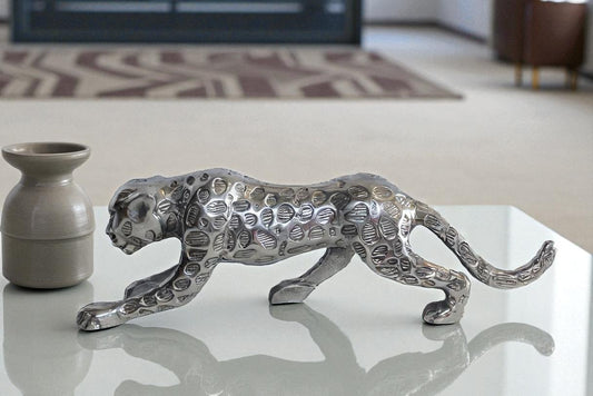 Aluminum Jaguar Statue, Graceful Elegance for Your Home Décor 24" x 4" x 7"H