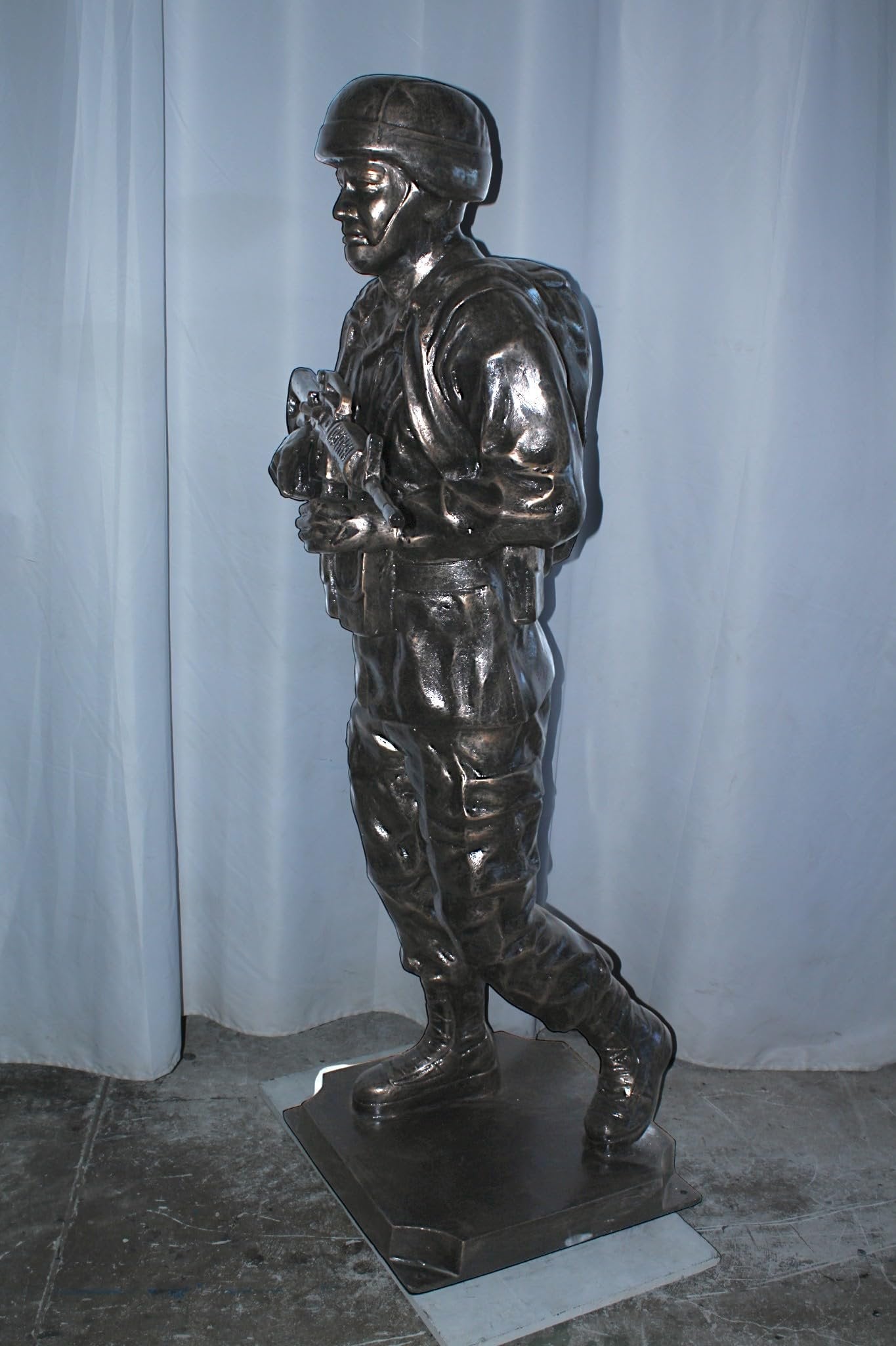 Life Size Aluminum Soldier Statue Military Sculpture 28"x28"x73"H
