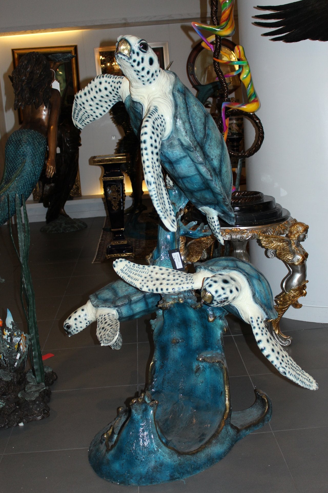 Three turtles - large fountain Bronze Statue - Size: 34"L x 54"W x 68"H.