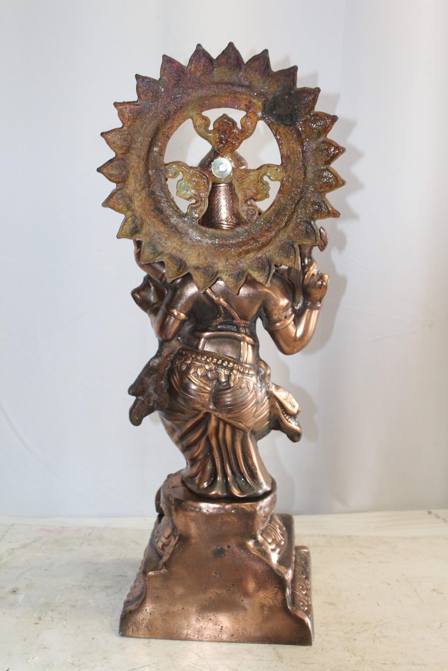 Bronze Finish Dancing Ganesh Statue, Metal Crafted Divine Charm 10" x 12" x 32"H