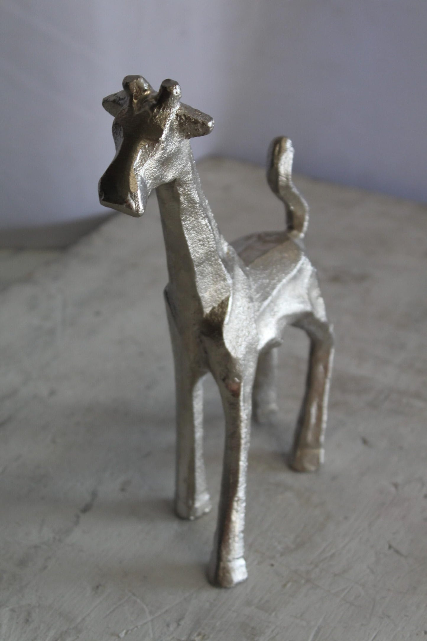 Aluminum Giraffe Statue, Elegant Miniature Accent for Any Space 7" x 3" x 10"H