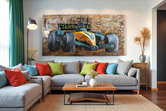 NIFAO Formula One Racing Car Sheet Metal 3D Wall Art Painting 79" x 2" x 40"H