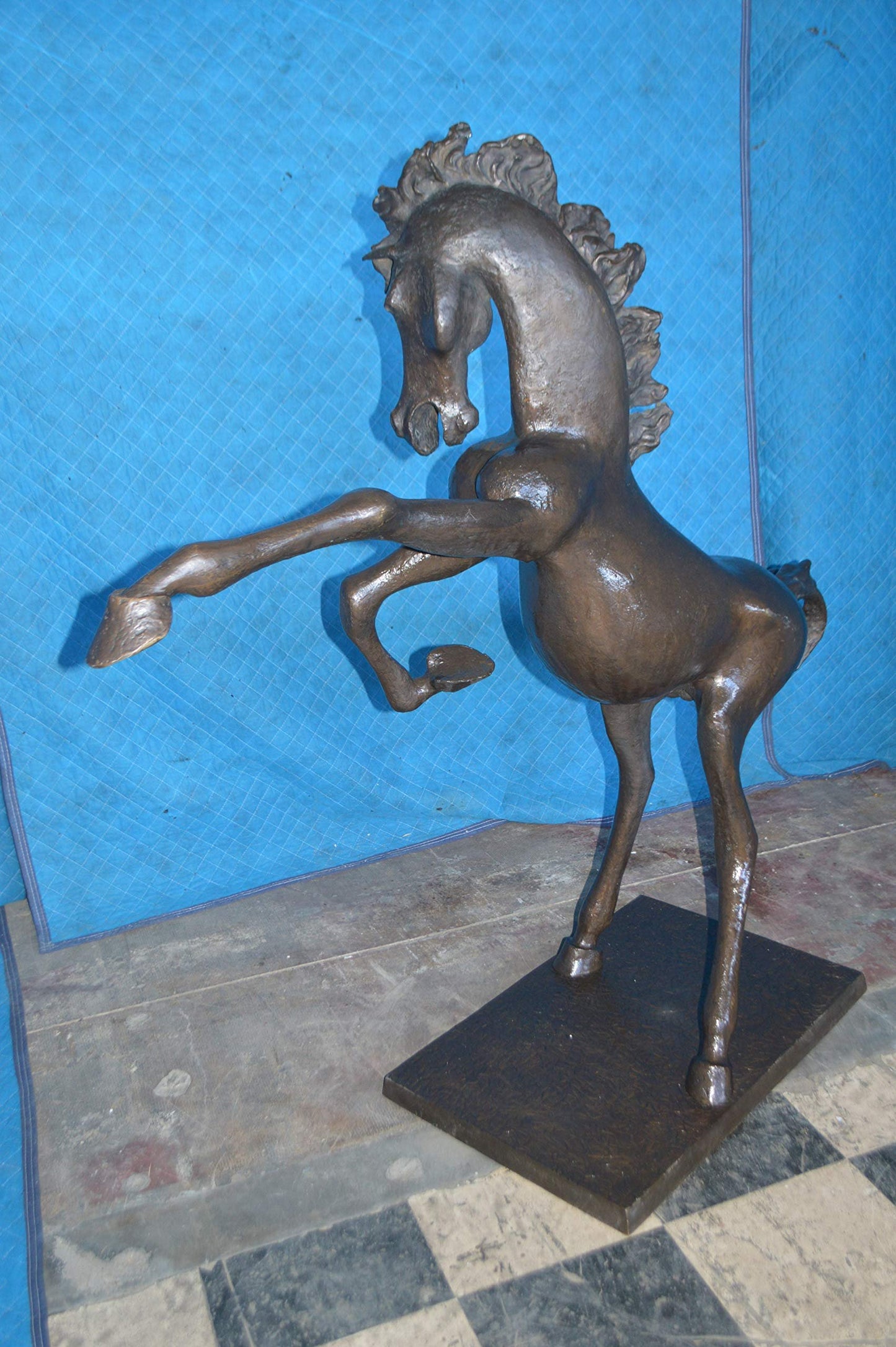 Original 6 of 8 Horse Statue by Attilio de Luca - Size: 74"L x 19"W x 45"H.