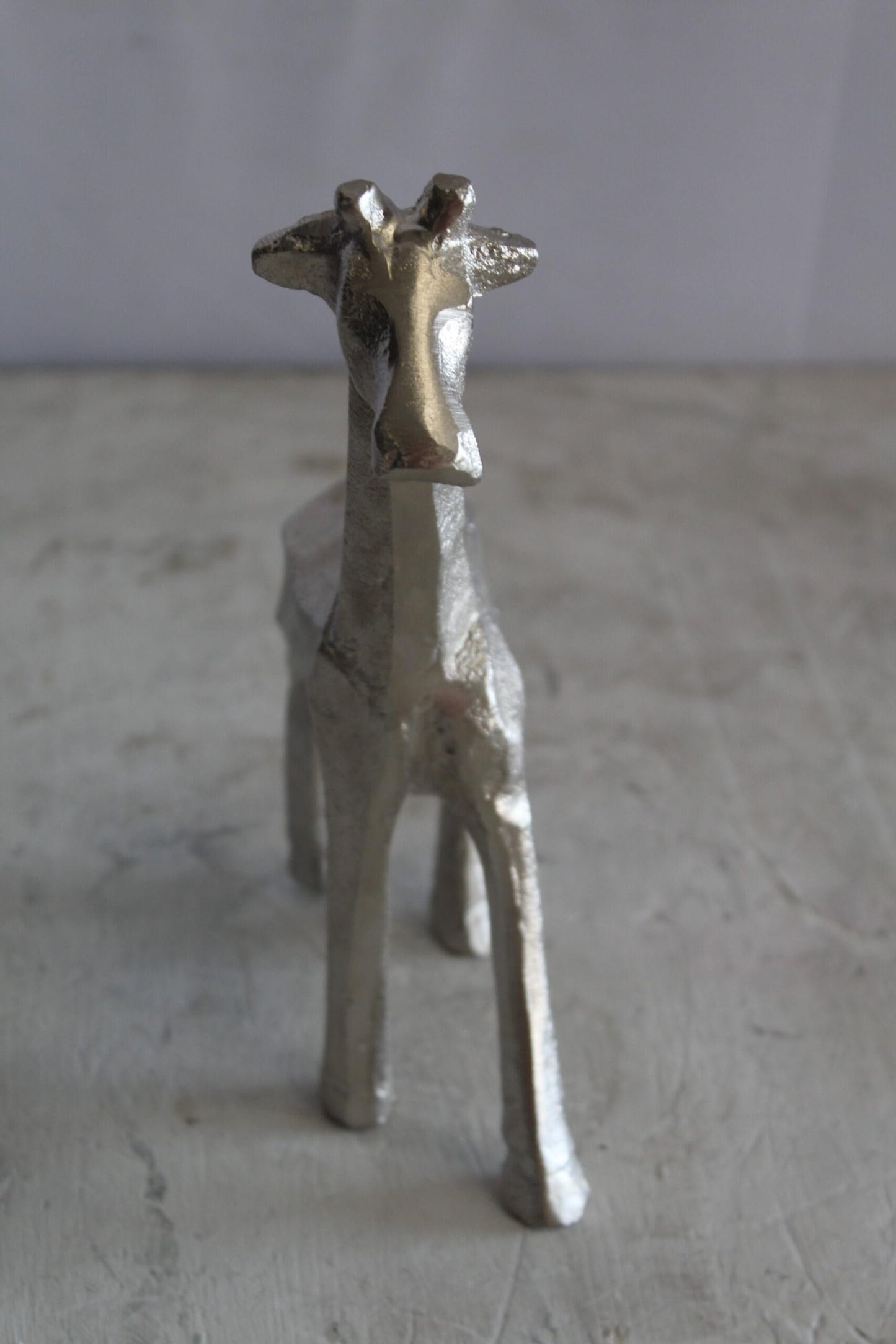 Aluminum Giraffe Statue, Elegant Miniature Accent for Any Space 7" x 3" x 10"H