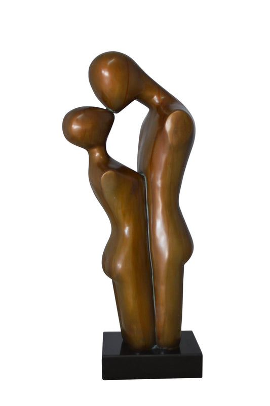 Young Lovers Kissing Resin Statue -  Size: 10"L x 8"W x 27"H.