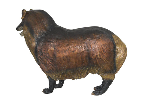 Collie Dog Bronze Statue -  Size: 31"L x 9"W x 24"H.