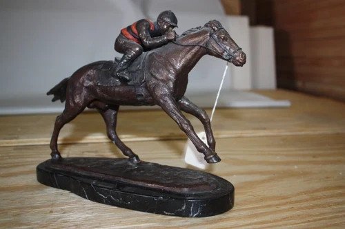 Jockey on horse - Bronze Statue