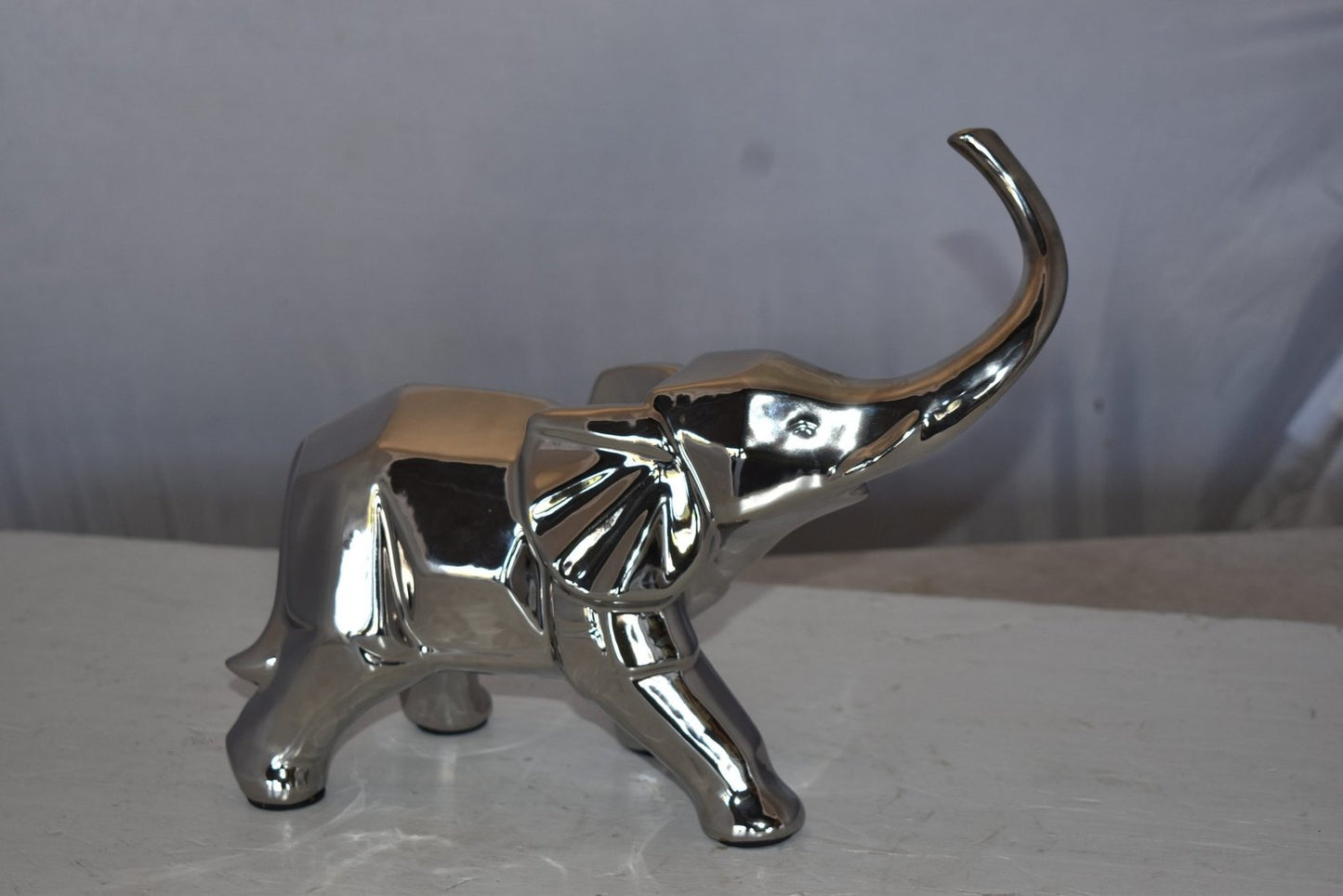 Modern Art Ceramic Elephant Statue Size: 15" x 14" x 10"H