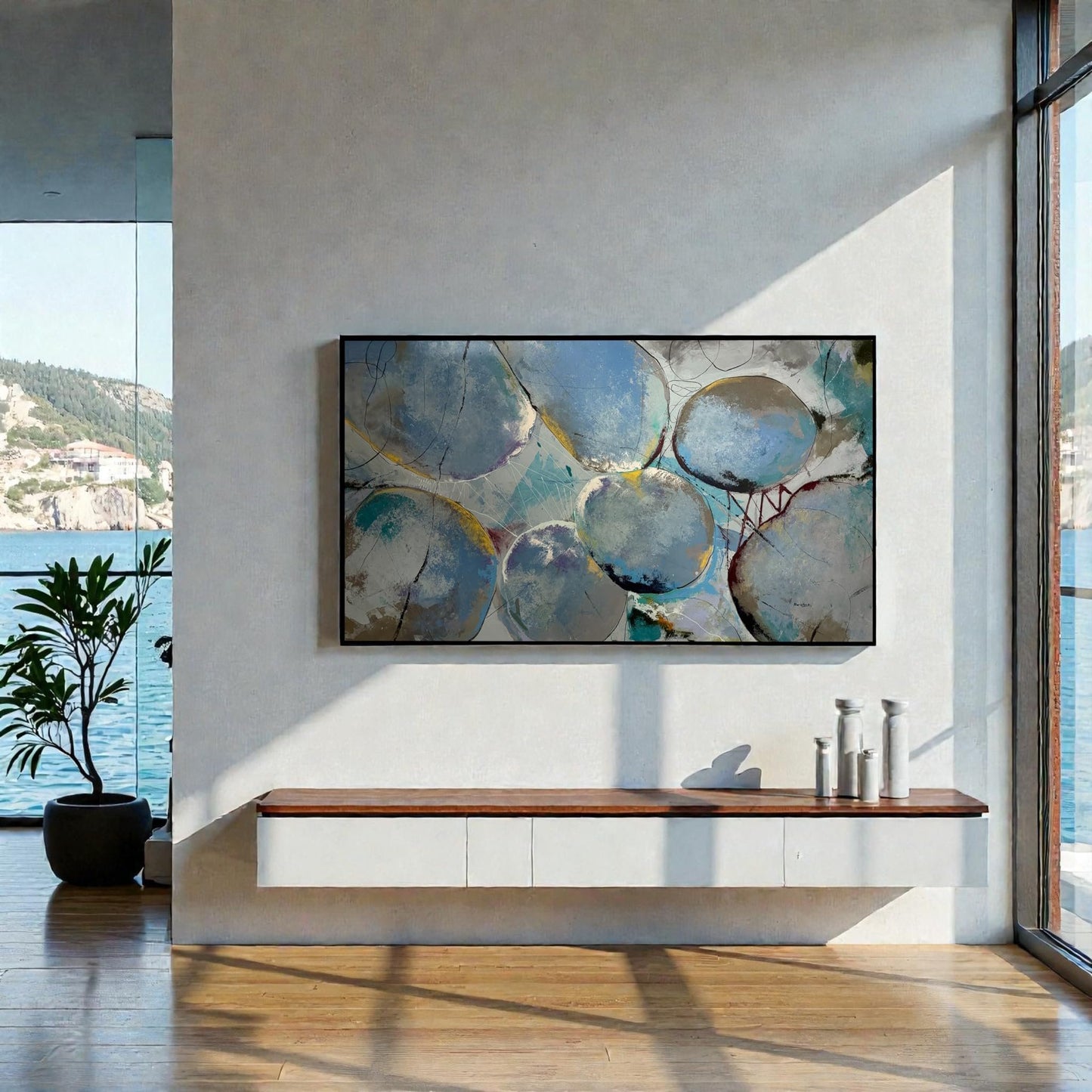 NIFAO Limited Edition Muted Moons by Mario Luca Art 56"x32"