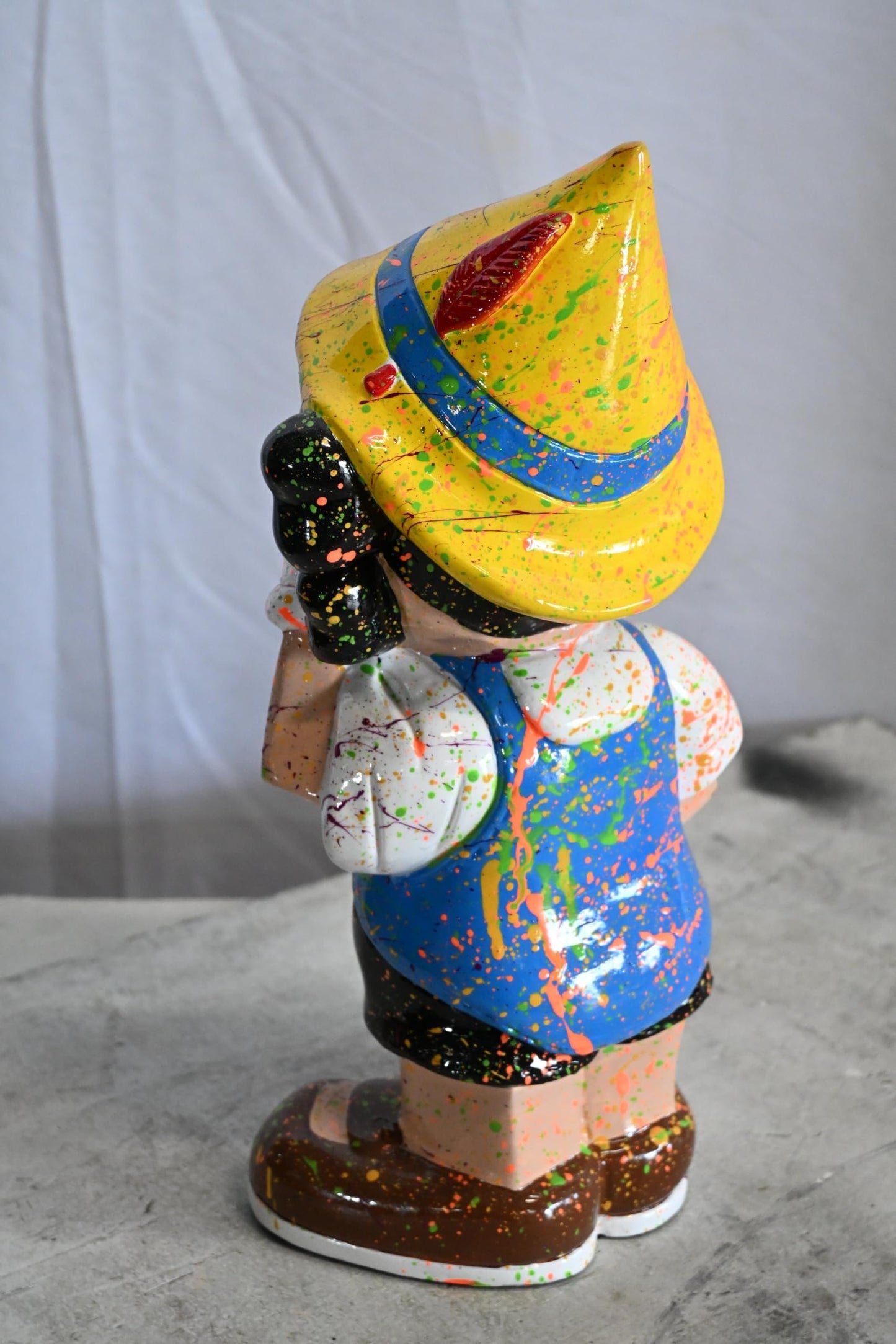 Colorful Pinocchio Ceramic Figurine Statue Andres Mendez 7"x6"x14"H