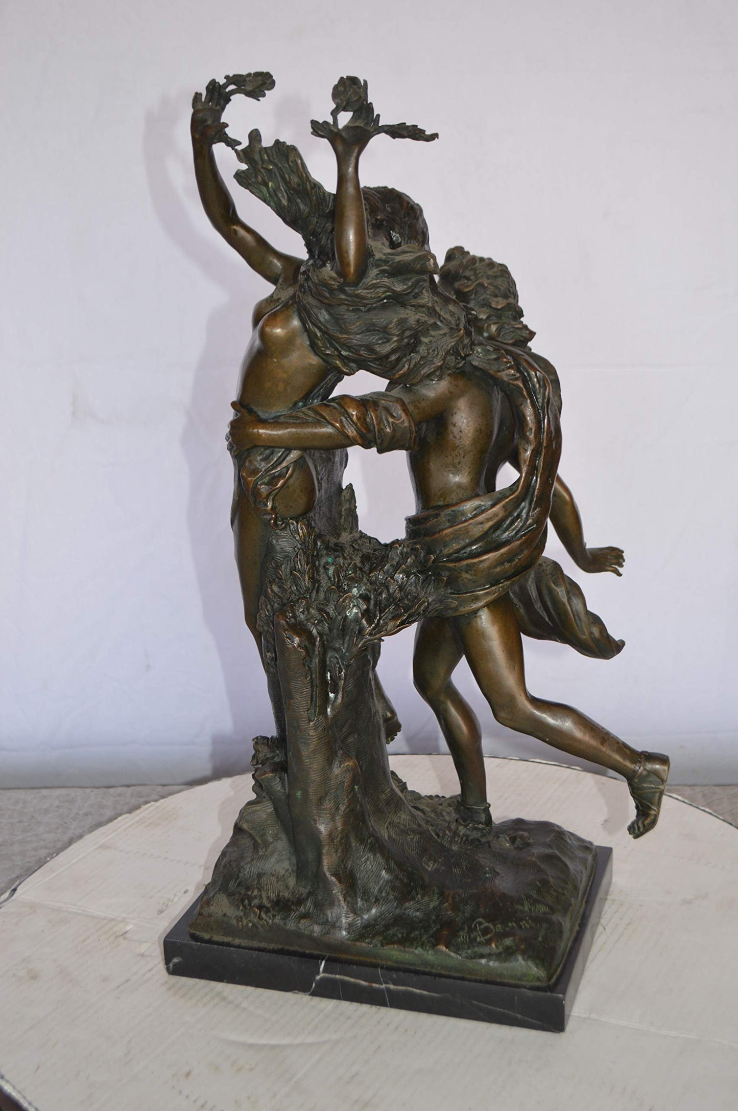 Young Lovers Bronze Statue Art Nude -  Size: 13"L x 10"W x 22"H.