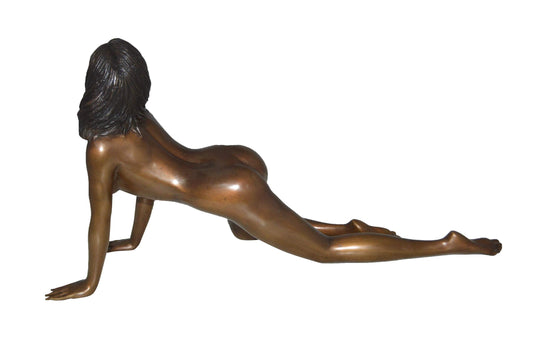 Nude Crawling Women Erotic Bronze Statue Art Nude- Size: 24"L x 10"W x 11"H.