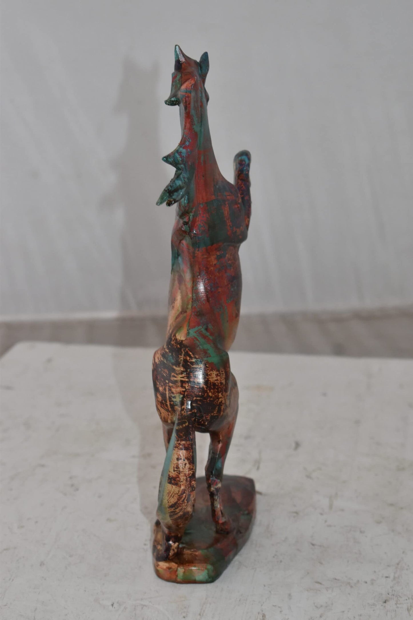 Small Varicolored Rearing Horse Resin Statue Size: 8" x 3" x 13"H