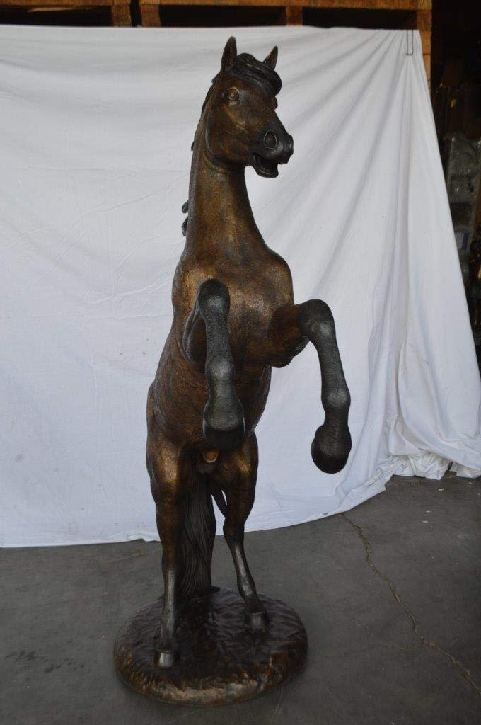 Beautiful stallion horse bronze statue - Size: 47"L x 28"W x 74"H.