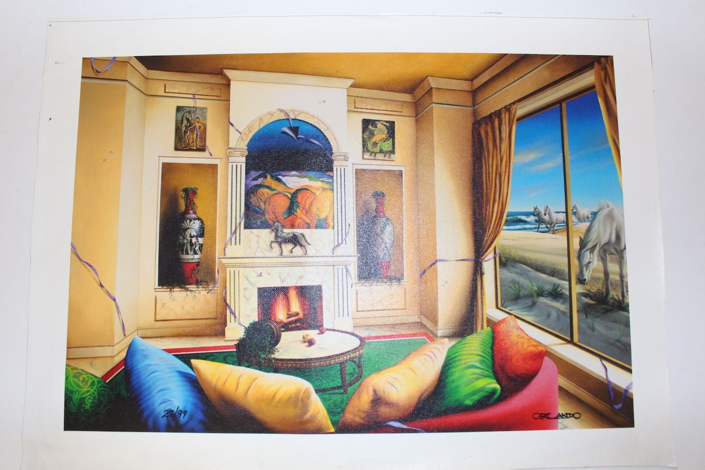 Orlando Quevedo Giclee - Morning Glory Painting - Size: 21"L x 13.5"W
