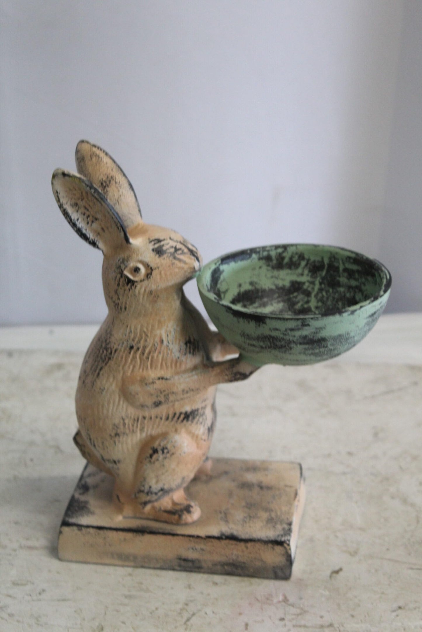 Colorful Aluminum Bunny Statue, Adorable Decor Accent 8" x 5" x 10"H