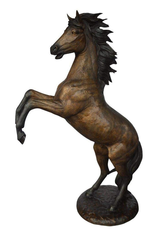 Beautiful stallion horse bronze statue -  Size: 47"L x 28"W x 74"H.