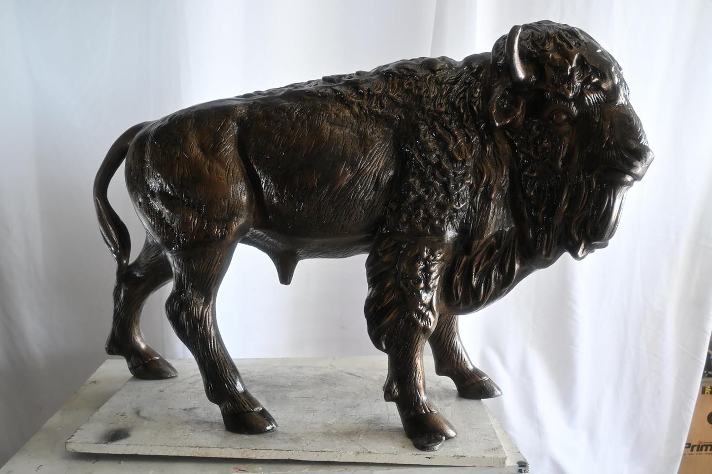 Aluminum American Bison Sculpture Dark Bronze Patina Art 46"x15"x35"H